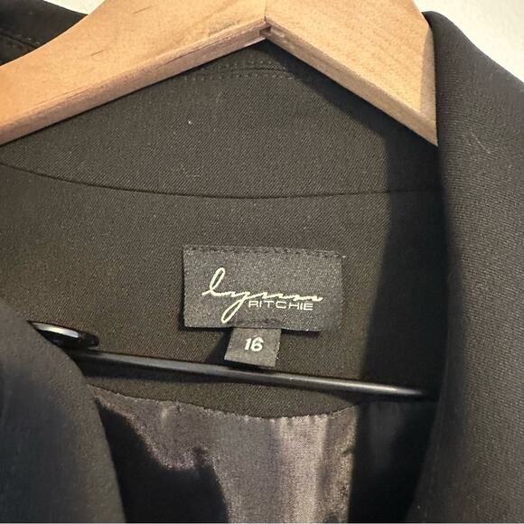 Vintage Lynn Ritchie Black Button Front Trench Jacket 16 - Picture 11 of 11